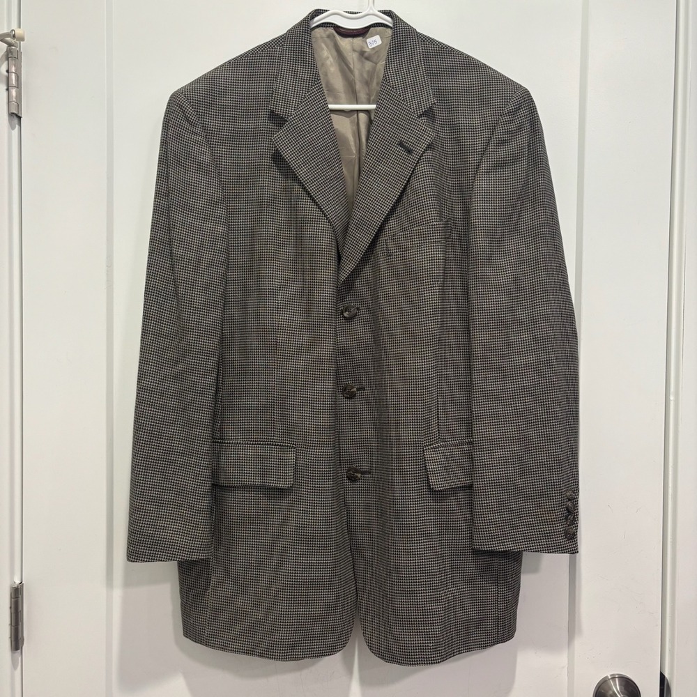 Hart Schaffner Marx Redwood & Ross Wool Houndstooth Blazer Sport Coat Mens 42R